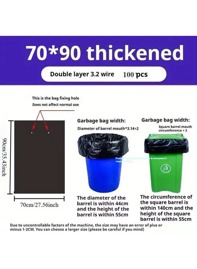 100pcs Heavy Duty Trash Bags 27 56x35 43 Inch Extra Strong Tear Resistant For Commercial Home Yard Kitchen - Image 2